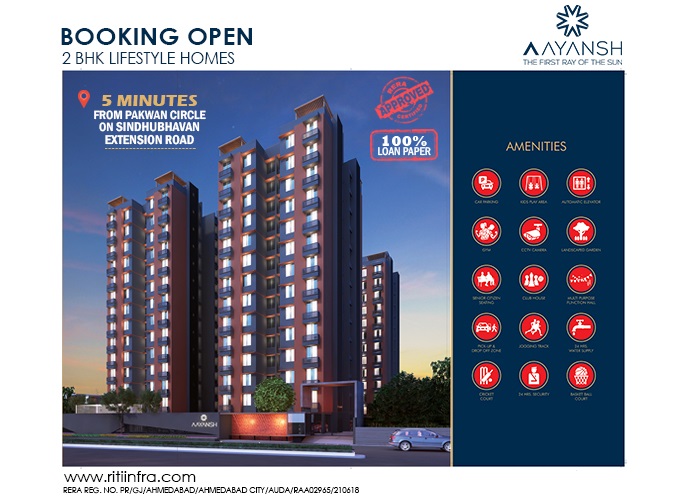 Booking open 2 BHK lifestyle homes at Riti Aayansh in Ahmedabad Update